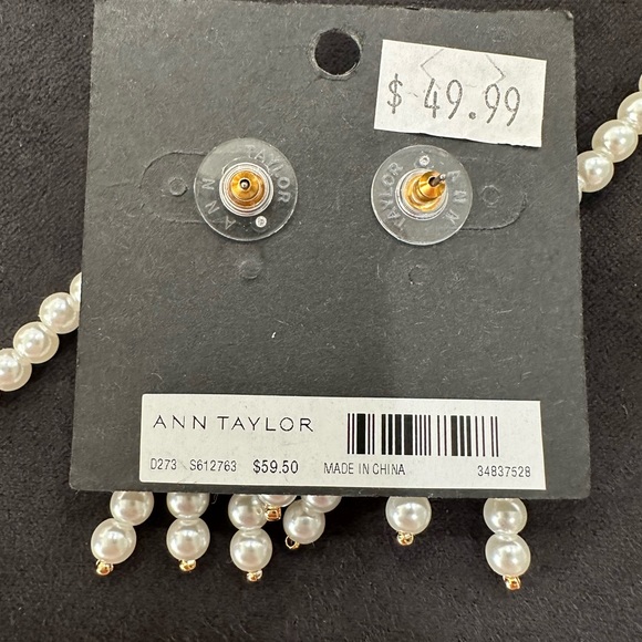 ann taylor faux pearl chandelier earrings - Picture 3 of 6